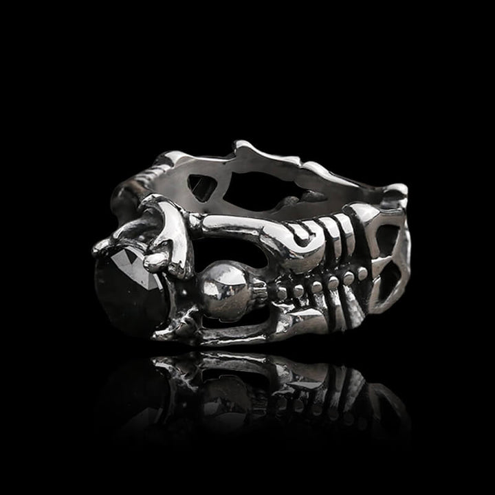 Gothic Skull Gem 925 Sterling Silver Ring
