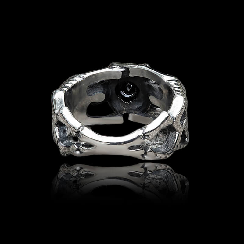 Gothic Skull Gem 925 Sterling Silver Ring
