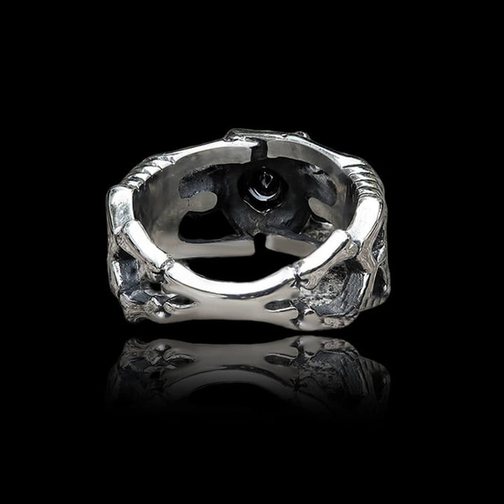 Gothic Skull Gem 925 Sterling Silver Ring