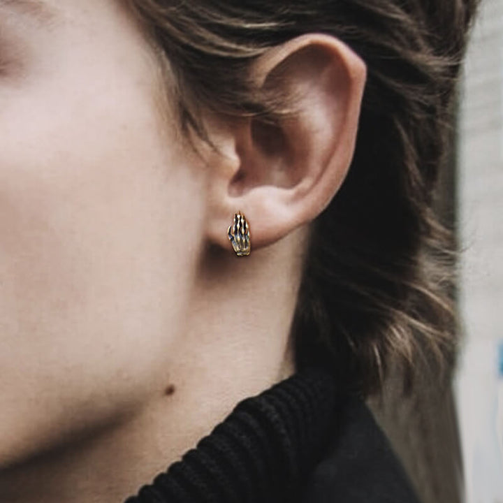 Gothic Skull Hand 925 Sterling Silver Stud Earrings