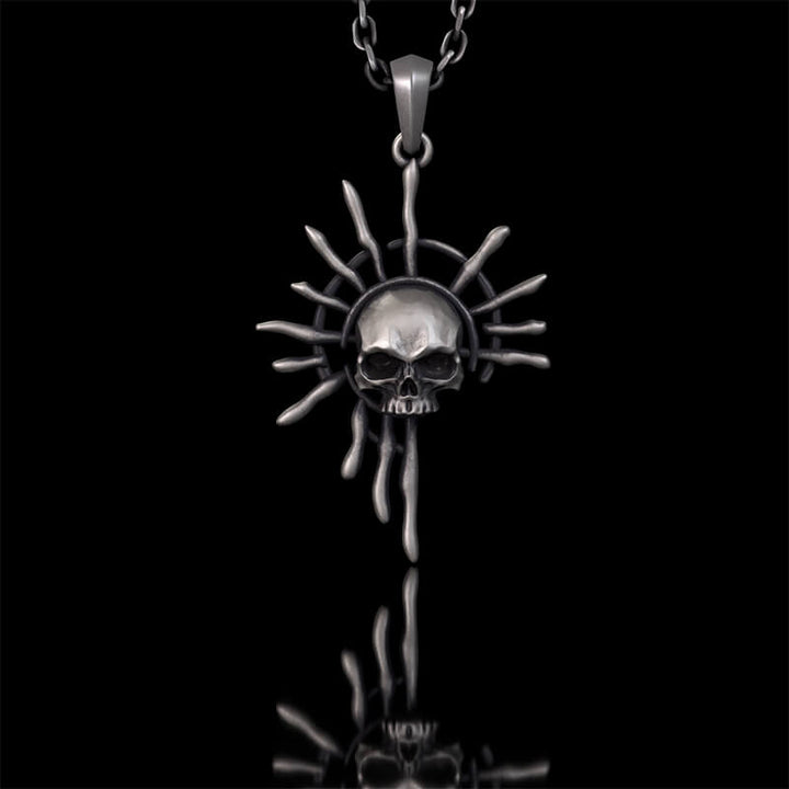 Gothic Skull Sun God Sterling Silver Monster Pendant | RoyalLuster.com