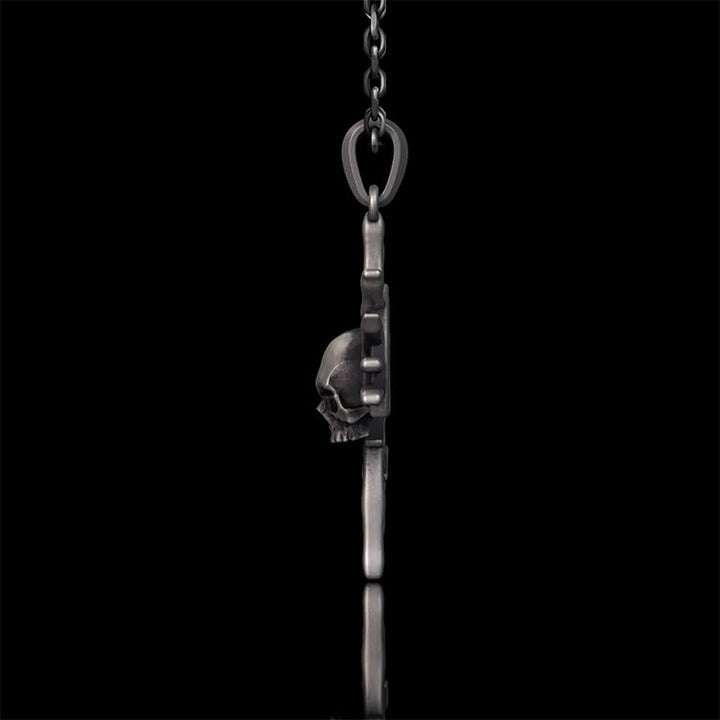 Gothic Skull Sun God Sterling Silver Monster Pendant | RoyalLuster.com