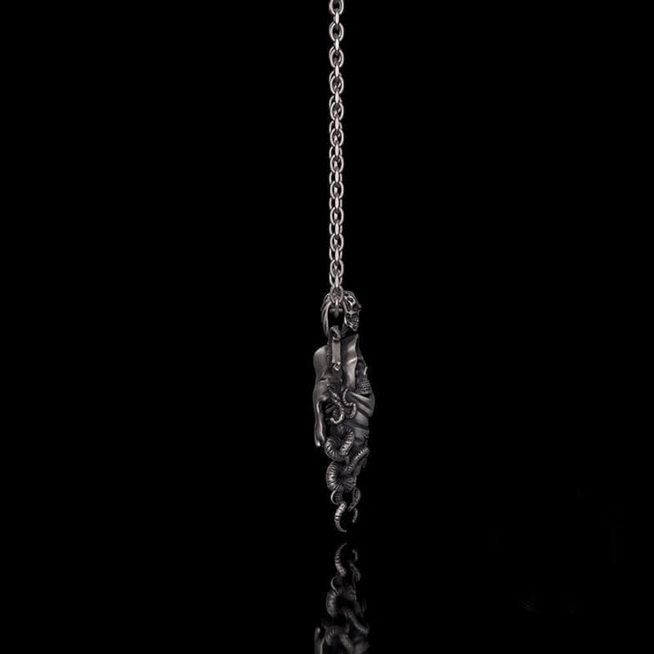 Gothic Skull Tentacle Demon Sterling Silver Pendant | RoyalLuster.com