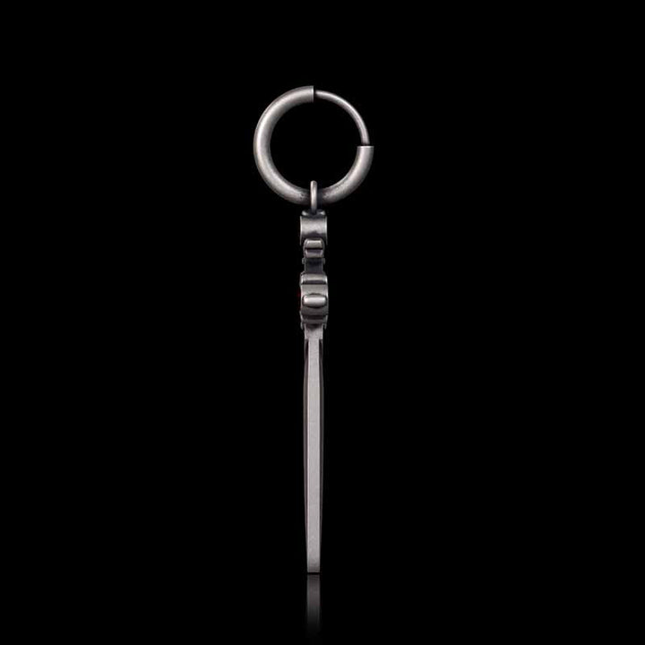 Gothic Sword Gem Sterling Silver Earrings