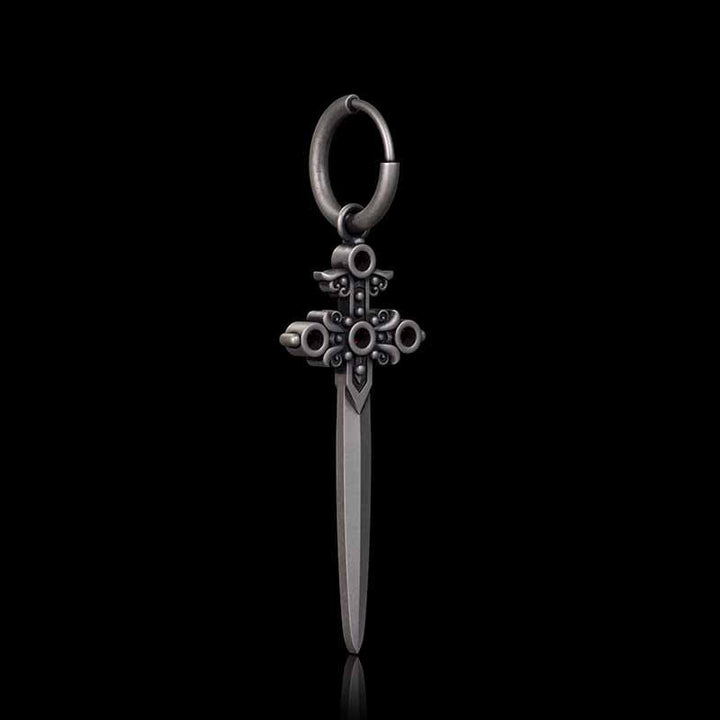Gothic Sword Gem Sterling Silver Earrings