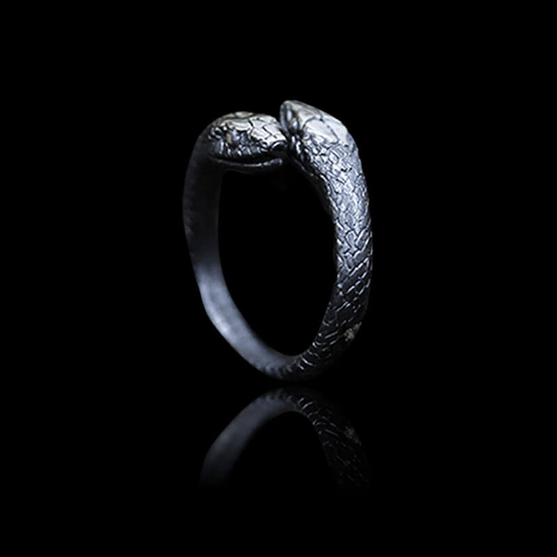 Greek Amphisbaena 925 Sterling Silver Mythology Woman Ring