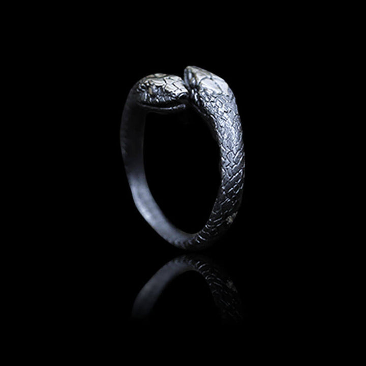 Greek Amphisbaena 925 Sterling Silver Mythology Woman Ring