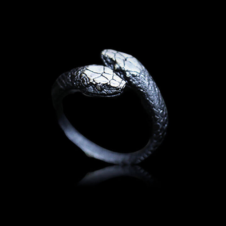 Greek Amphisbaena 925 Sterling Silver Mythology Woman Ring