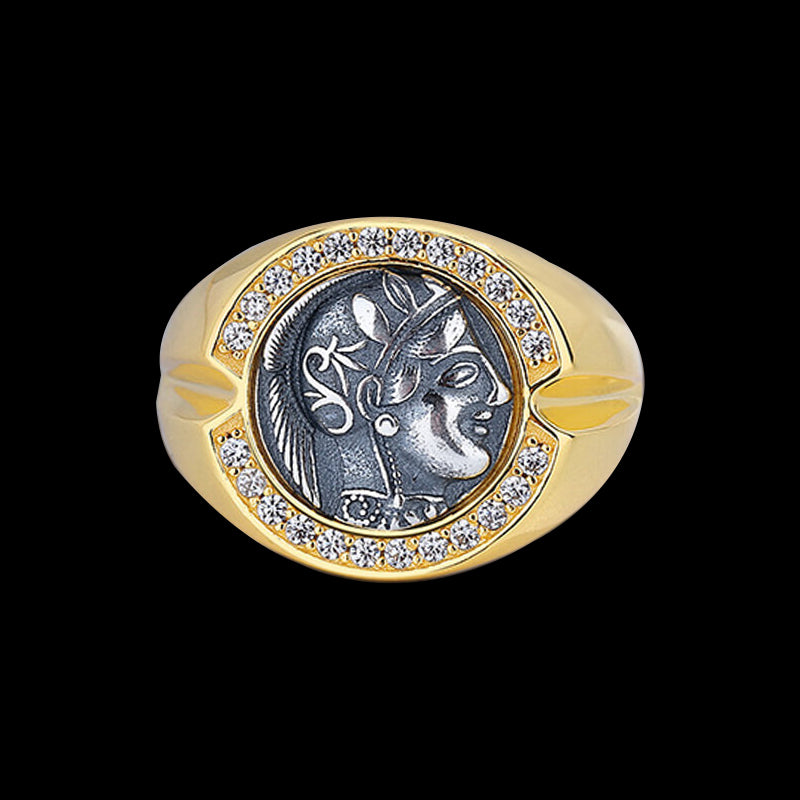 Greek Goddess Athena 925 Sterling Silver Ring
