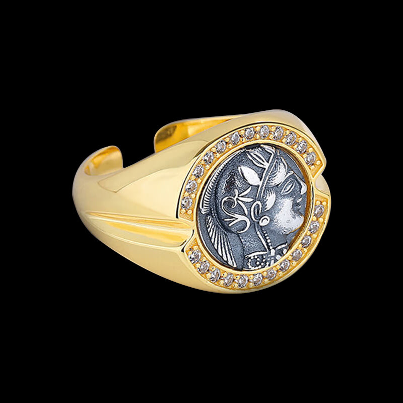 Greek Goddess Athena 925 Sterling Silver Ring