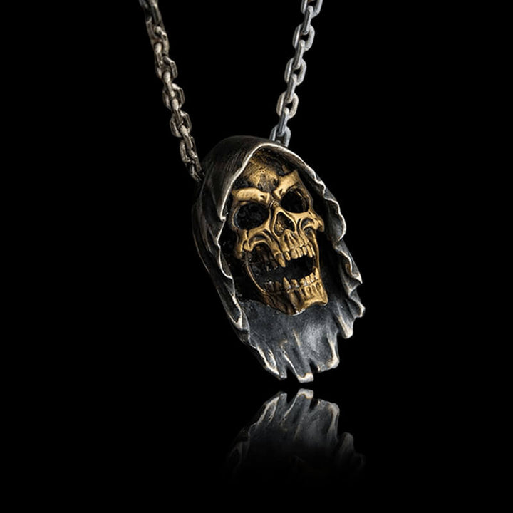 Grim Reaper 999 Sterling Silver Skull Pendant