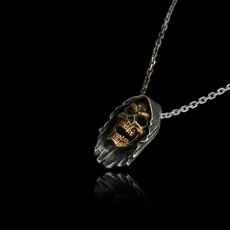 Grim Reaper 999 Sterling Silver Skull Pendant