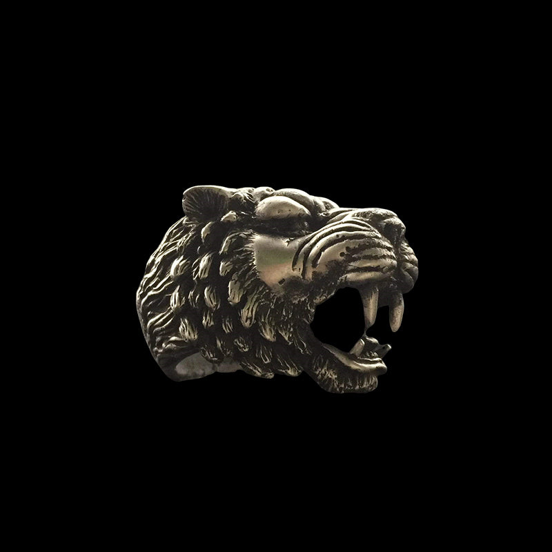 Growling Tiger 925 Sterling Silver Ring