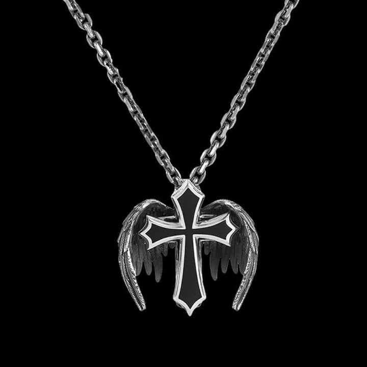 Guardian Wings Cross 925 Sterling Silver Pendant 01 | RoyalLuster.com