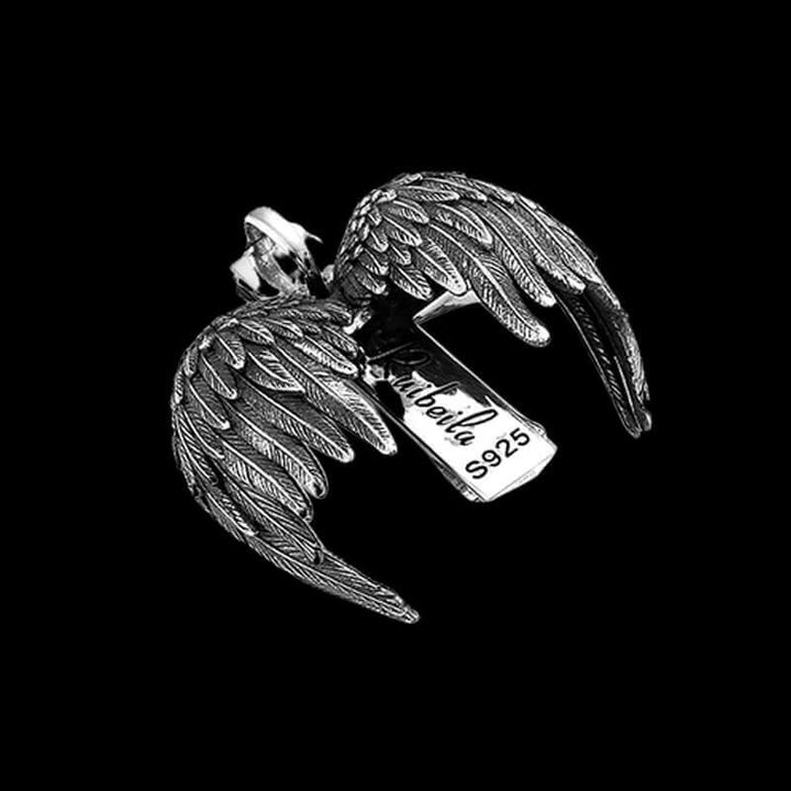 Guardian Wings Cross 925 Sterling Silver Pendant 03 | RoyalLuster.com