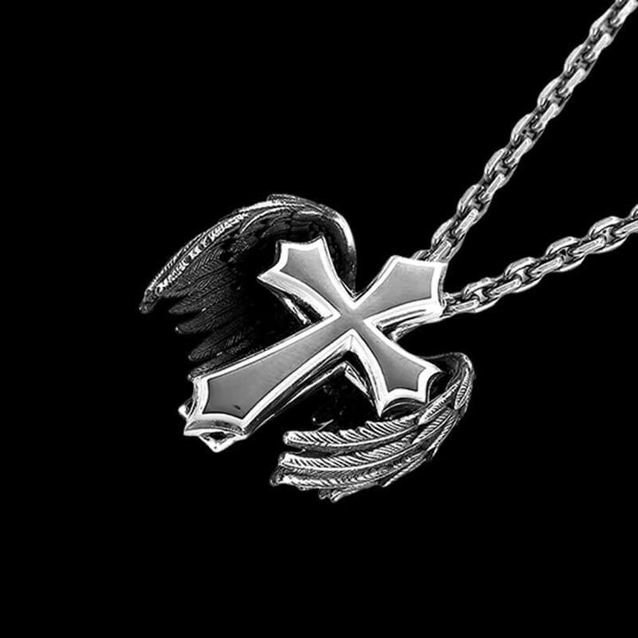 Guardian Wings Cross 925 Sterling Silver Pendant