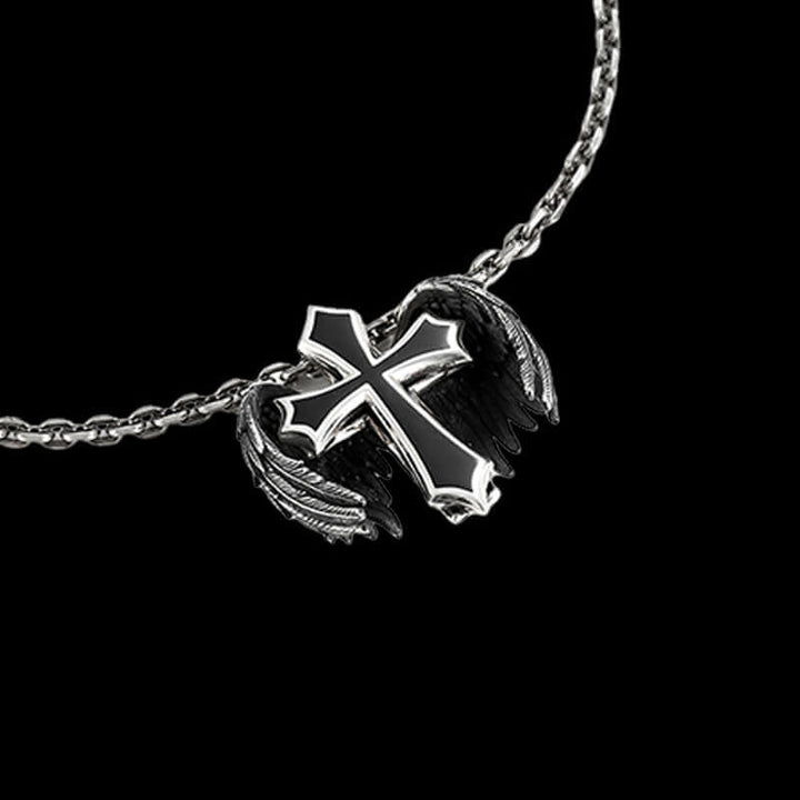 Guardian Wings Cross 925 Sterling Silver Pendant