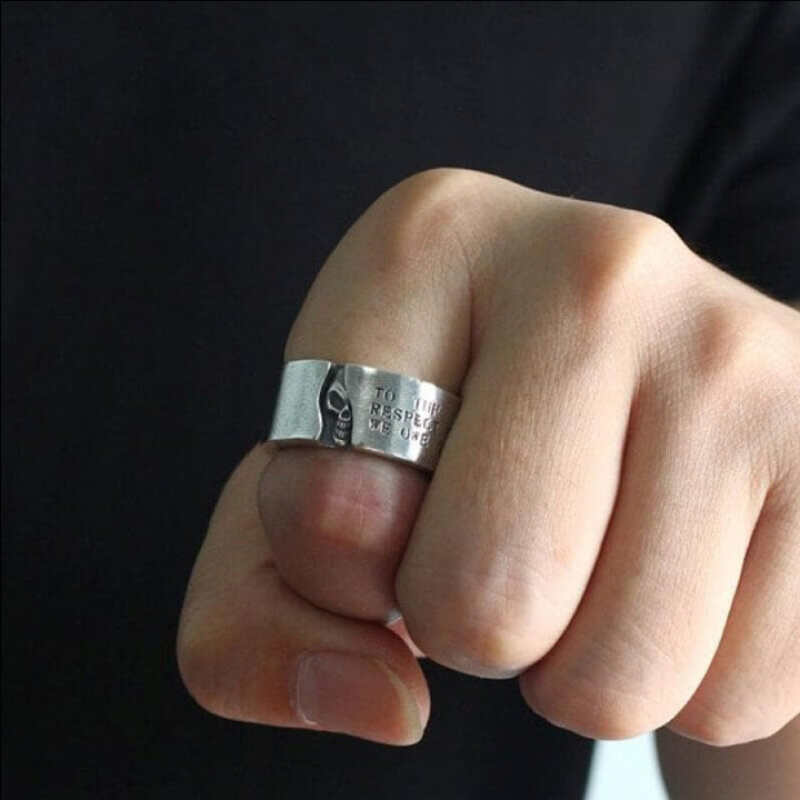 Half-Faced Skull 925 Sterling Silver Ring
