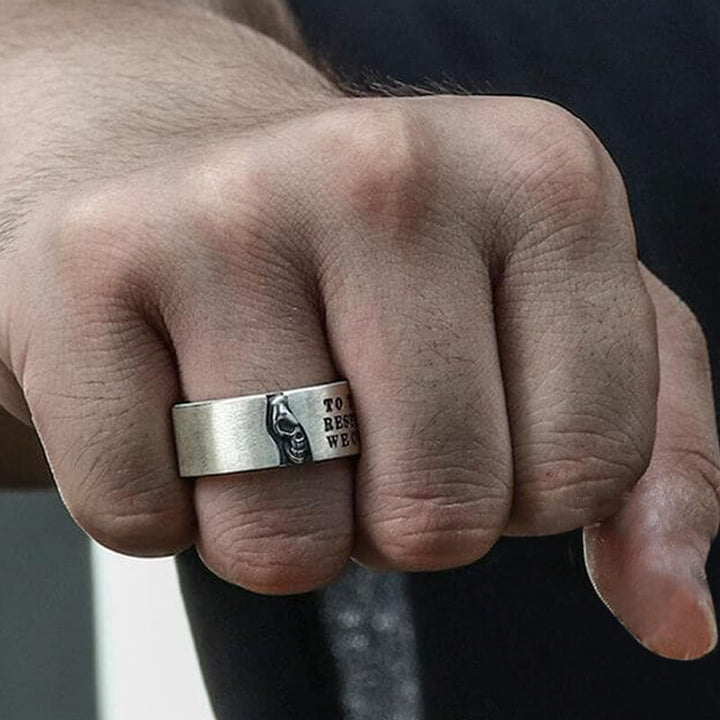 Half-Faced Skull 925 Sterling Silver Ring