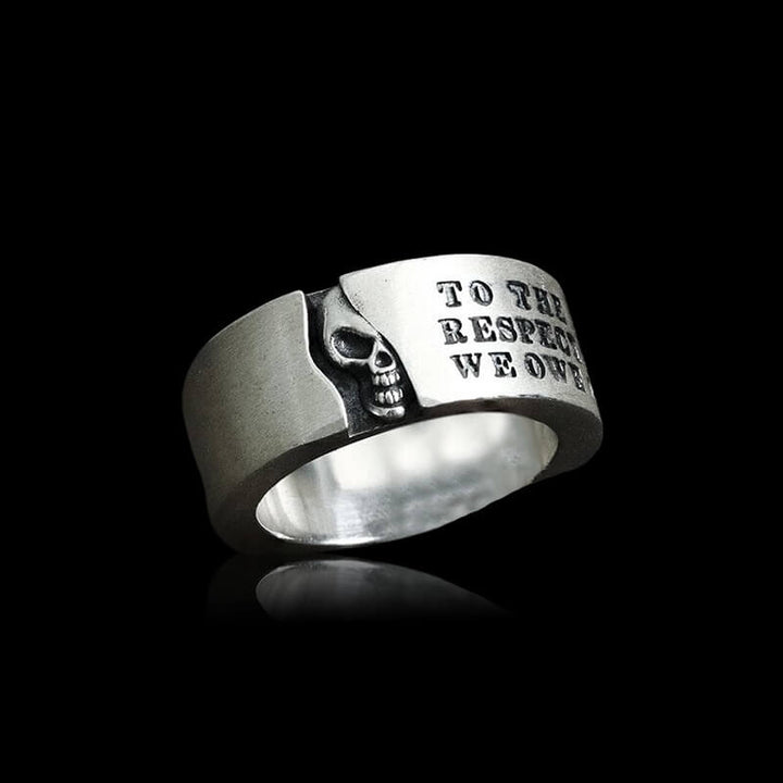 Half-Faced Skull 925 Sterling Silver Ring