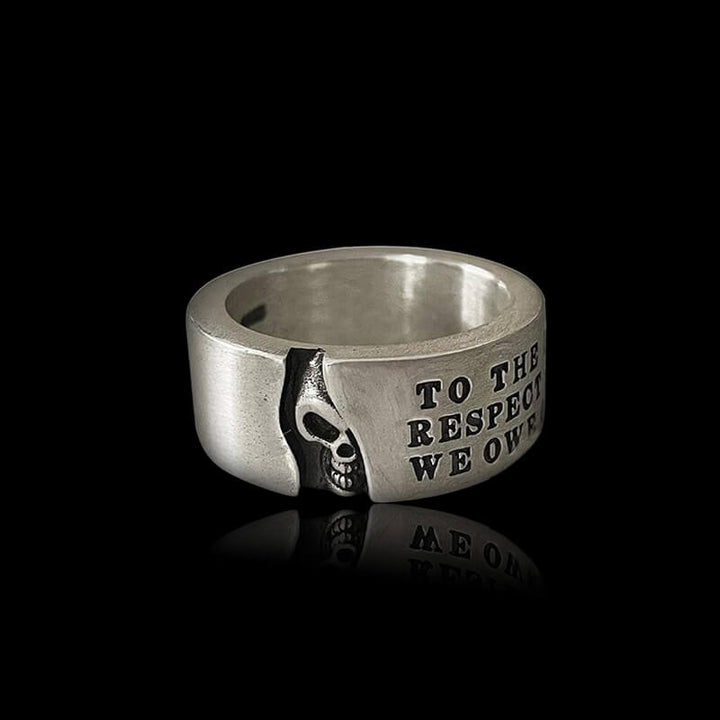Half-Faced Skull 925 Sterling Silver Ring