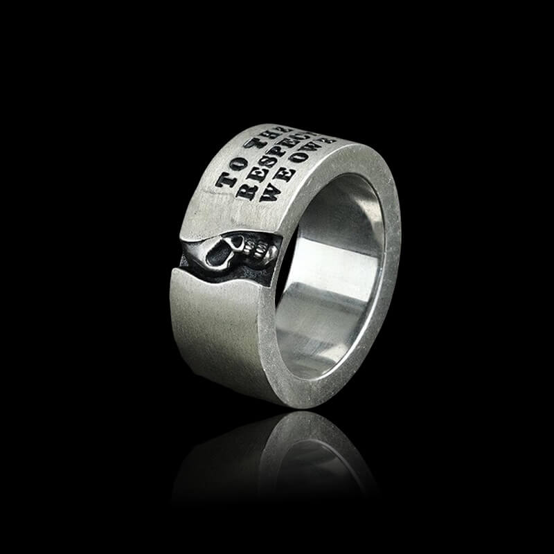 Half-Faced Skull 925 Sterling Silver Ring