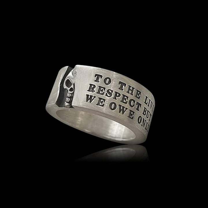 Half-Faced Skull 925 Sterling Silver Ring