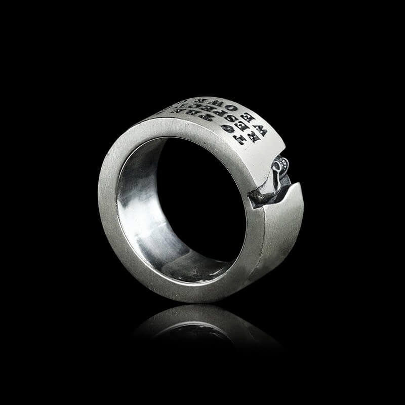 Half-Faced Skull 925 Sterling Silver Ring