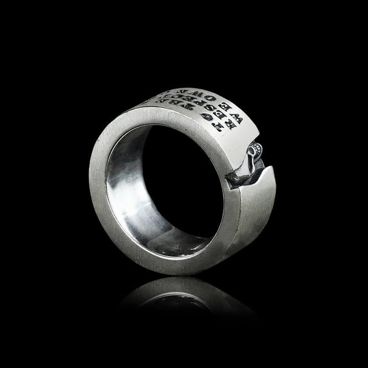 Half-Faced Skull 925 Sterling Silver Ring