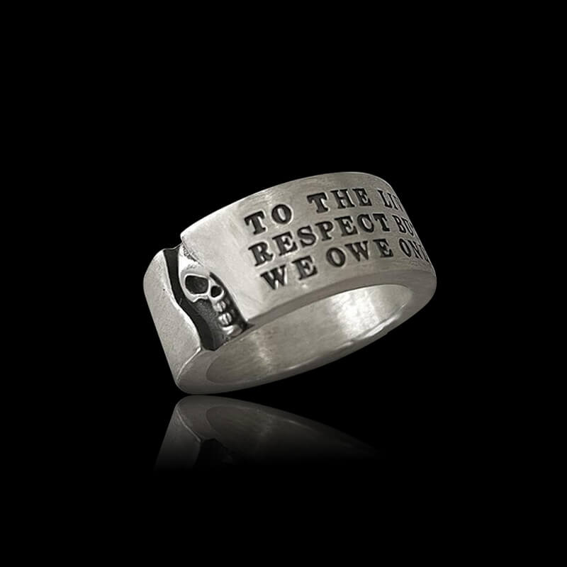 Half-Faced Skull 925 Sterling Silver Ring