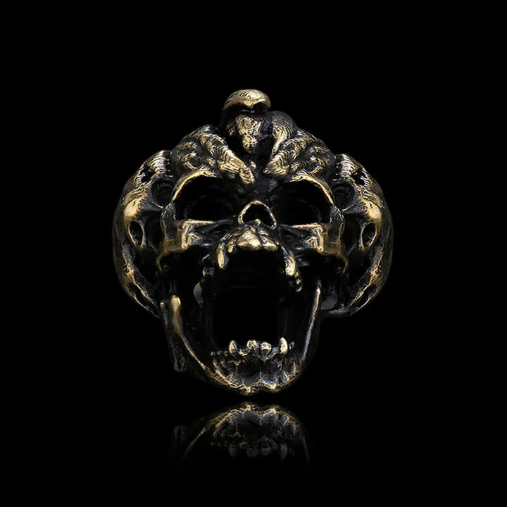 Halloween Horror Pumpkin 925 Sterling Silver Skull Ring