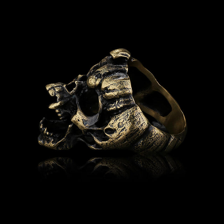 Halloween Horror Pumpkin 925 Sterling Silver Skull Ring