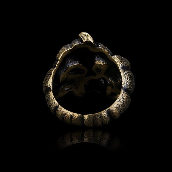 Halloween Horror Pumpkin 925 Sterling Silver Skull Ring