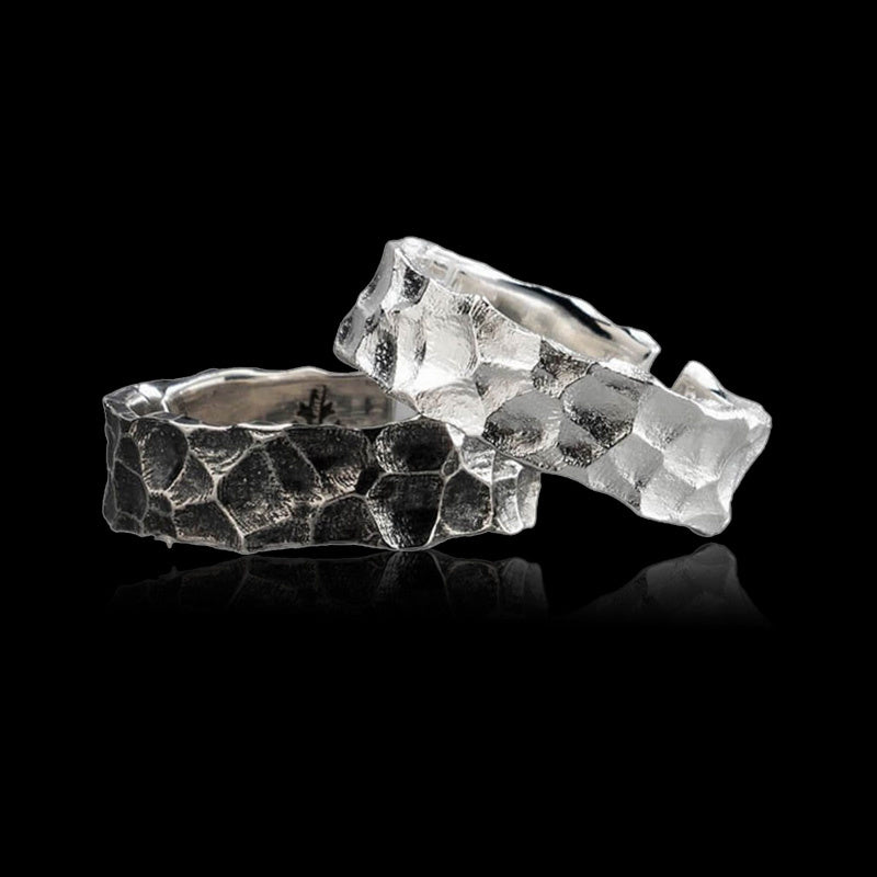 Hammered Roman Style 925 Sterling Silver Ring 01 | Royalluster.com