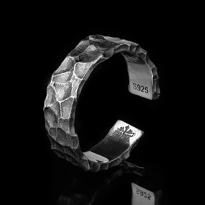 Hammered Roman Style 925 Sterling Silver Ring 03 | Royalluster.com