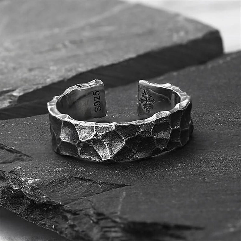 Hammered Roman Style 925 Sterling Silver Ring