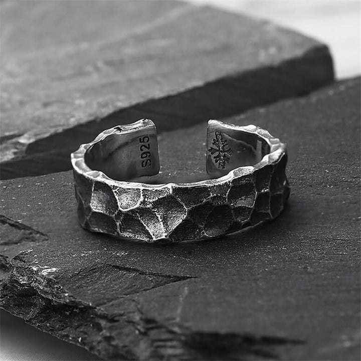 Hammered Roman Style 925 Sterling Silver Ring