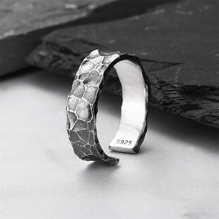 Hammered Roman Style 925 Sterling Silver Ring