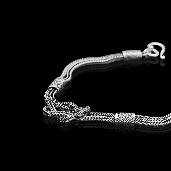 Handmade Knot 925 Sterling Silver Men's Bracelet