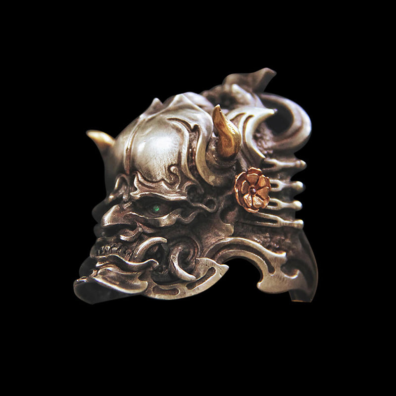Hannya Mask 925 Sterling Silver Ring