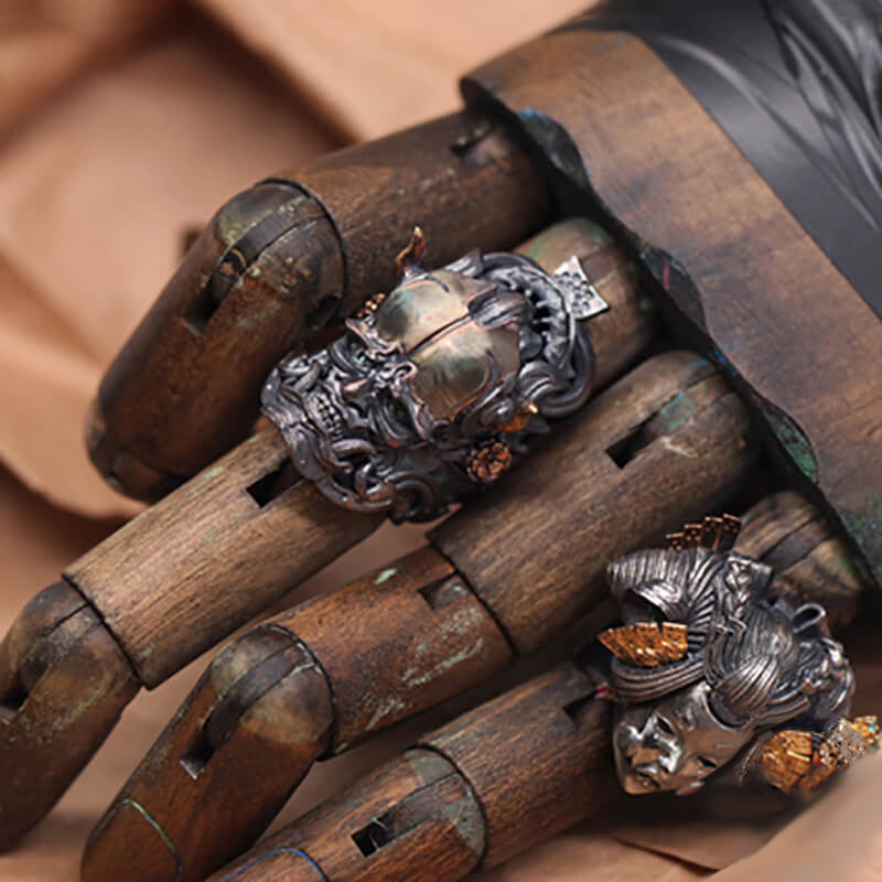 Hannya Mask 925 Sterling Silver Ring