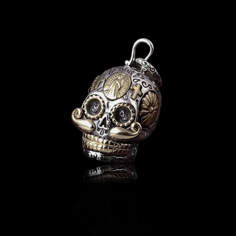 Hat Magic 925 Sterling Silver Sugar Skull Pendant