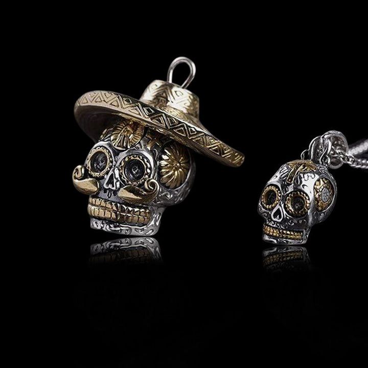 Hat Magic 925 Sterling Silver Sugar Skull Pendant