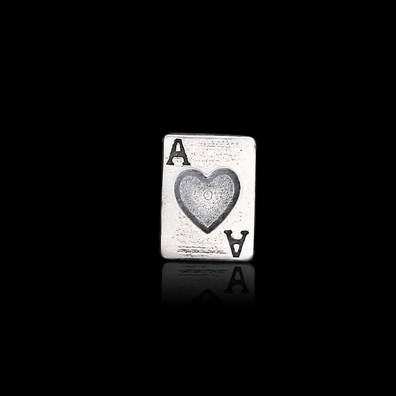 Hearts Poker 925 Sterling Silver Stud Earrings