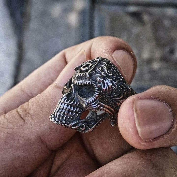 Heavy Metal 925 Sterling Silver Masonic Skull Ring
