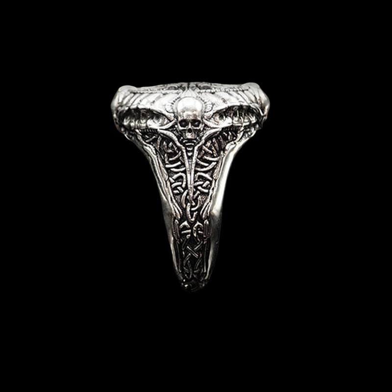 Helm of Awe Skull 925 Sterling Silver Ring