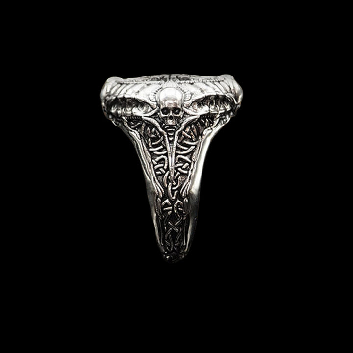 Helm of Awe Skull 925 Sterling Silver Ring