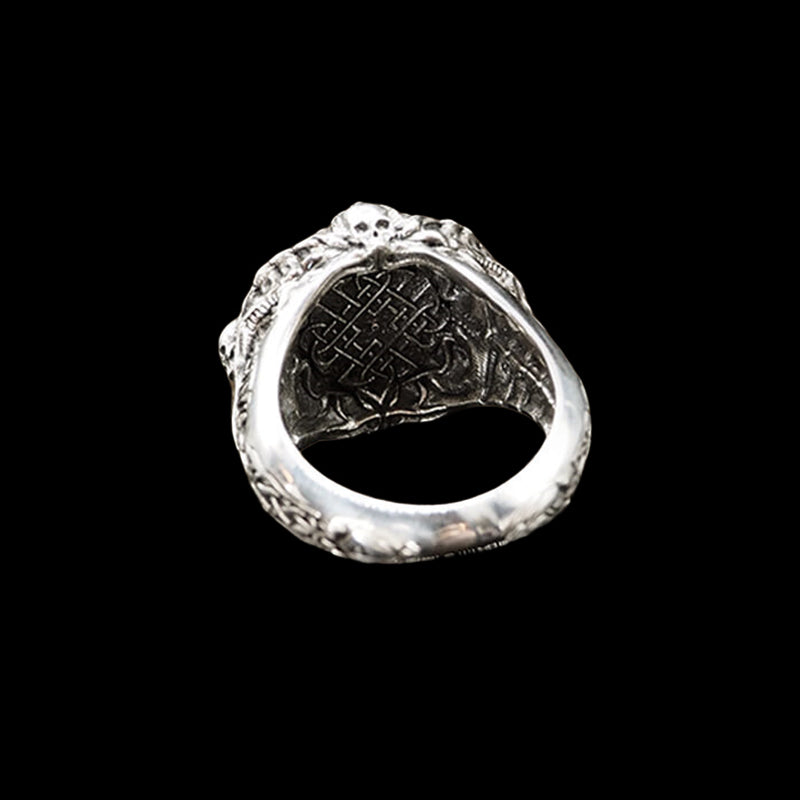 Helm of Awe Skull 925 Sterling Silver Ring