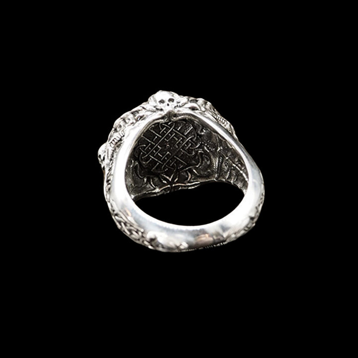 Helm of Awe Skull 925 Sterling Silver Ring