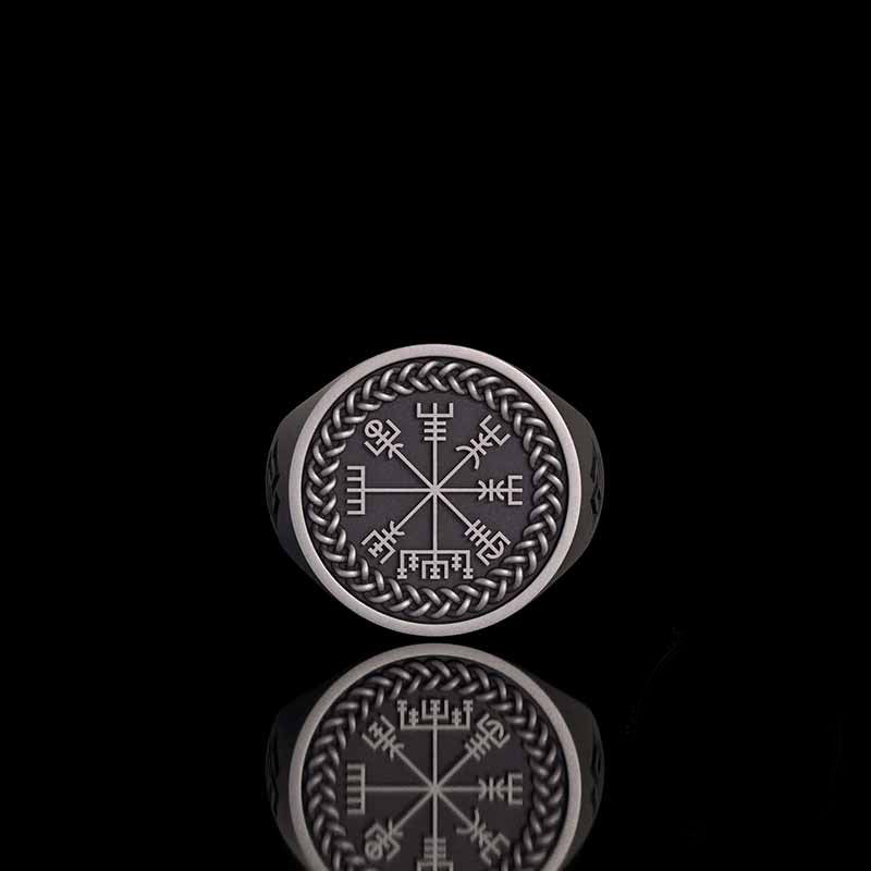 Helm of Awe Valknut Sterling Silver Viking Ring